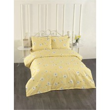 Rasel Tekstil Daisy Çift Kişilik Sarı Pamuklu Nevresim Seti