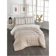 Rasel Tekstil Bodrum Pamuklu Çift Kişilik Nevresim Seti 200X220 cm Kapiçino