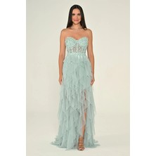 ALFABETA Kadın Mint Abiye & Mezuniyet Elbisesi AB7156-MİNT