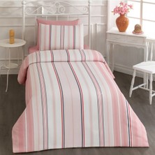 Rasel Tekstil Asos Tek Kişilik Pamuklu Nevresim Seti 160X220 Pudra