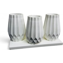Dekoratif Taştozu Vazo Mumluk 10CMX5.5CM 3 Adet