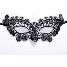 Skygo Ramia Premium | Siyah Renk Dantel Kesim Dantel Işlemeli Balo Parti Maskesi 10 No | TG-HB-2026