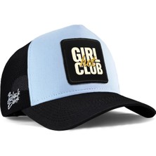 BlackBörk Hot Girl Club Logolu Siyah-Buz Mavi Trucker Şapka