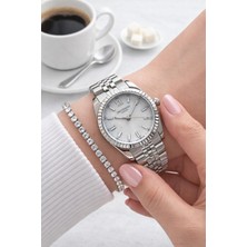 Lee Cooper Çelik Kordon 2 Yıl Garantili 3 Atm Suya Dayanıklı Kadın Kol Saati+Bileklik F.G8303.M320