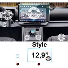 Ael-Tech Volkswagen T-Roc Style Uyumlu 12,9 Inç Navigasyon ve Home Tuşu 9h Nano Ekran Koruyucu 2li Set 2026-2027