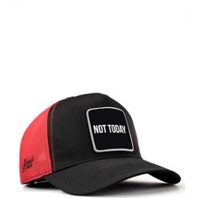 BlackBörk Not Today Logolu Cordura Siyah-Kırmızı Trucker Şapka