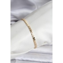 Ebijuteri Gold Renk Ezme Yılan Zincir Model Pirinç Kadın Bileklik