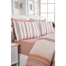 Rasel Tekstil Gediz Pamuklu Çift Kişilik Nevresim Seti 200X220 cm Kiremit