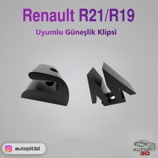 AutoPit 3D Renault R21 / R19 Uyumlu Güneşlik Klipsi