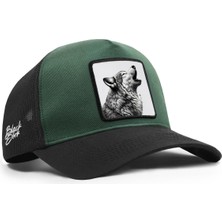 BlackBörk Kurt Logolu Cordura Siyah-Petrol Yeşili Trucker Şapka