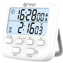 Npo NPT19 Çift Sayaçlı Dijital Kronometre Pomodoro Motivasyon Saati