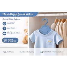 4 lü Askı İzay Araba Figürlü Mavi Renk Çocuk Askısı – Lazer Kesim Mdf