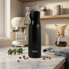 Any Morning BA21547 Paslanmaz Çelik Termos 600 ml Siyah, Çift Duvar Yalıtımlı, Sızdırmaz Kapak