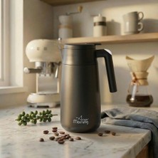 Any Morning 1.2 L Paslanmaz Çelik Termos, Sızdırmaz Kapaklı Geniş Ağızlı Siyah SI232250