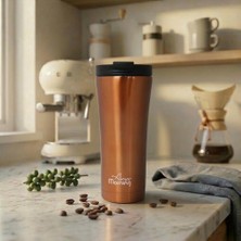 Any Morning 450 ml Paslanmaz Çelik Termos Mug, Sızdırmaz Kapak, Bakır Renkli SI231905