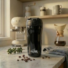 Any Morning 400 ml Paslanmaz Çelik Termos Mug, Çift İşlevli Sızdırmaz kapaklı, Siyah SI232021