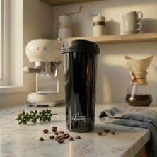 Any Morning 500 ml Paslanmaz Çelik Termos Mug, Çift Katmanlı, Sızdırmaz Kapak, Siyah SI231902
