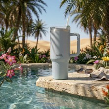 Any Morning Vaha 1200 ml Termos Mug – 3 Aşamalı Çevirmeli Kapak, Gri