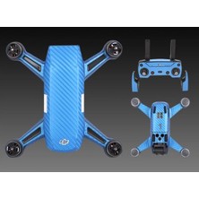 Profisher Dji Spark Mavi Karbon Grafik Su Geçirmez PVC Cilt Çıkartma Seti TZ404-B Koruyucu