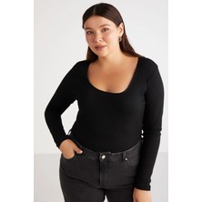 ETHIQUET Versaybb Kadın Regular Slim Beyaz Siyah Büyük Beden Body