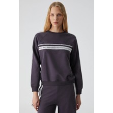 Ethiquet JINX Kadın %100 Pamuk Kapüşonlu Fermuarlı Mor Sweatshirt
