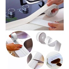 İndirim Kap Beyaz  Su Sızdırmaz Bant 3.2mt Yapışkanlı Banyo Mutfak Kenar Bandı Neme Dayanıklı