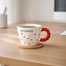 Evidea Kitchen Happiness Seramik Kupa - Beyaz - 300 ml