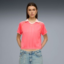 Puma Kadın Pembe Puma T7 Relaxed Football Jersey Pembe Kadın T-Shirt