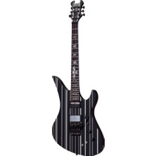 Schecter Synyster Custom-S FR Elektro Gitar 25.5 in Gloss Black & Silver Pin Stripes Profesyonel Kullanım İçin