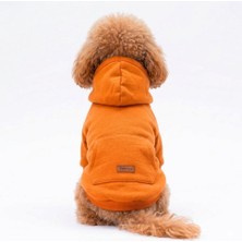 Pettrend Açık Turuncu Kanguru Cepli Kedi-Köpek Hoodie- Sweatshirt  Kedi Köpek Kıyafeti