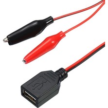 Acstore PM-28659 USB Dişi - Küçük Krokodil Uçlu 5V 2A Test Kablosu 60 cm