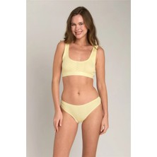 Lovely Things Kımberly Pointelle Crop Bralette Sütyen - Açık Sarı
