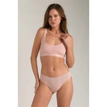 Lovely Things Kımberly Bralette Sütyen Açık Pembe Lastikli Düz Viskos Kapsız Tasarım