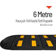 İleri Trafik Reflektifli Kauçuk Hız Kesici 4 Bantlı - 6 Metre Set
