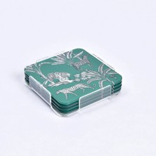 Qua Home Jungle Pleksi Zebra Yeşil Bardak Altlığı 4' Lü