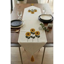 Onaltı Tekstil Püsküllü Punch Altıgen Masa Runner