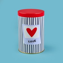 Sarkap Love Yuvarlak Tekli Metal Kutu - Renkli - 900 ml