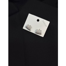 Melisa Takı & Aksesuar Jewelry Çelik Gümüş Renk Zirkon Taşlı Küpe