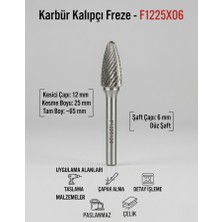 Gfb Sert Metal Karbür Freze Ucu Alev F1225X06 12X25X6MM Profesyonel Metal Işleme