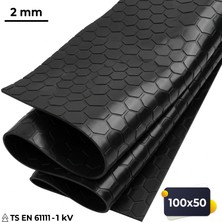 Altitek 50X100 cm Izole Halı 2 mm 1 Kv Elektrik Yalıtkan Paspas Iş Güvenliği Pano Önü Halısı 50100
