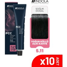 Indola Pcc 5.11  60 ml Yoğun Küllü Açık Kahve Saç Boyası-10'lu