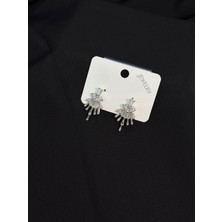 Melisa Takı & Aksesuar Jewelry Çelik Gümüş Renk Taşlı Küpe