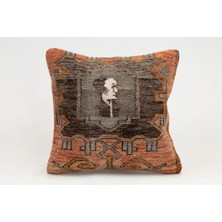 Kilim Wholesale El Yapımı Kilimden Yapılmış Vintage Kırlent Kılıfı, Yün, 40X40 cm