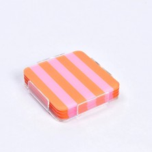 Qua Home Olea Pleksi Çizgili Turuncu Bardak Altlığı 4' Lü