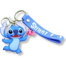 Teknofun Stitch V1 Premium 3D Figürlü Mavi Bilek Kayışlı Anahtarlık - 1 Adet