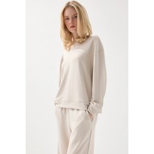 Gusto Viskon Sweatshirt - Bej