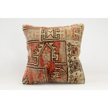 Kilim Wholesale El Yapımı Kilimden Yapılmış Vintage Kırlent Kılıfı, Yün, 40X40 cm