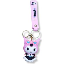 Teknofun Kuromi V1 Premium 3D Figürlü Lila Bilek Kayışlı Anahtarlık - 1 Adet