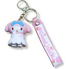 Teknofun My Melody Premium 3D Figürlü Çiçek Detaylı Pembe Bilek Kayışlı Anahtarlık - 1 Adet