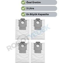 robotyedek Roborock Saros 10R Uyumlu Toz Çöp Torbası 4 Adet